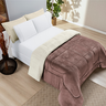 Coberdrom Sherpa Edredom Dupla Face Cobertor Manta Felpuda Liso Cama Casal Queen - Vinho - 9