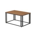 Ver imagem 1 de Mesa de Centro Retangular Lisboa Tampo Madeira Estilo Industrial