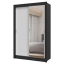 Ver imagem 3 de Guarda-roupa Solteiro 2 Portas de Correr com Espelho 2 Gavetas Preto/branco Vivare Madesa