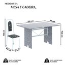 Ver imagem 3 de Conjunto Sala de Jantar Mesa com 4 Cadeiras Lara Branco/Preto