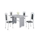 Ver imagem 2 de Conjunto Sala de Jantar Mesa com 4 Cadeiras Lara Branco/Preto
