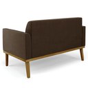 Ver imagem 5 de Sofá Namoradeira Base Madeira Castanho Maressa Suede Marrom - Ibiza