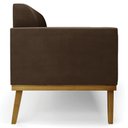 Ver imagem 6 de Sofá Namoradeira Base Madeira Castanho Maressa Suede Marrom - Ibiza