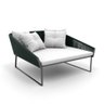 Chaise Quadrada Maldivas Em Corda Náutica Verde Militar - Tecido Lisato Branco - 1