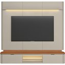Ver imagem 7 de Painel para TV 70 pol com Bancada Suspensa Orgânica LED 180cm Leoni L05 Canela Off White Fosco - Lya