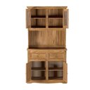 Ver imagem 4 de Cristaleira em Madeira 4 Portas 2 Gavetas 105 X 199 Cm Carvalho Rústico Elliottiis