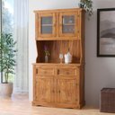 Ver imagem 1 de Cristaleira em Madeira 4 Portas 2 Gavetas 105 X 199 Cm Carvalho Rústico Elliottiis