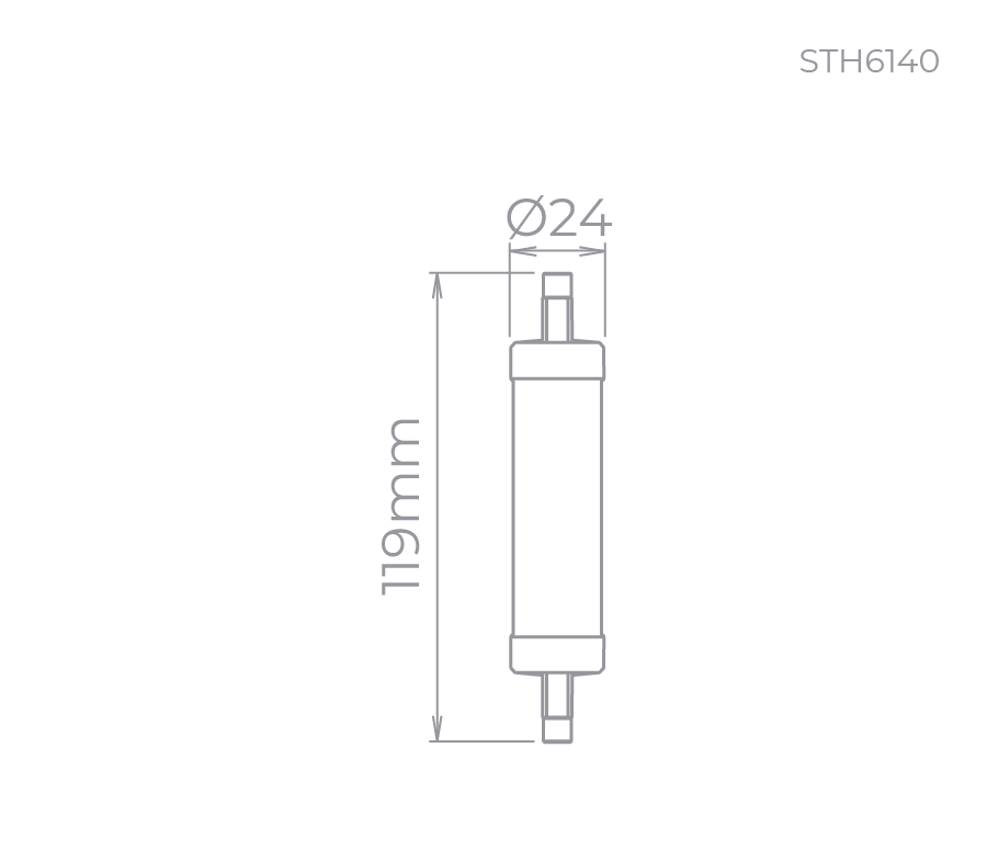 9W R7s PALITO MÉDIA 1055lm 2700K STH6140/27 STELLA - 2