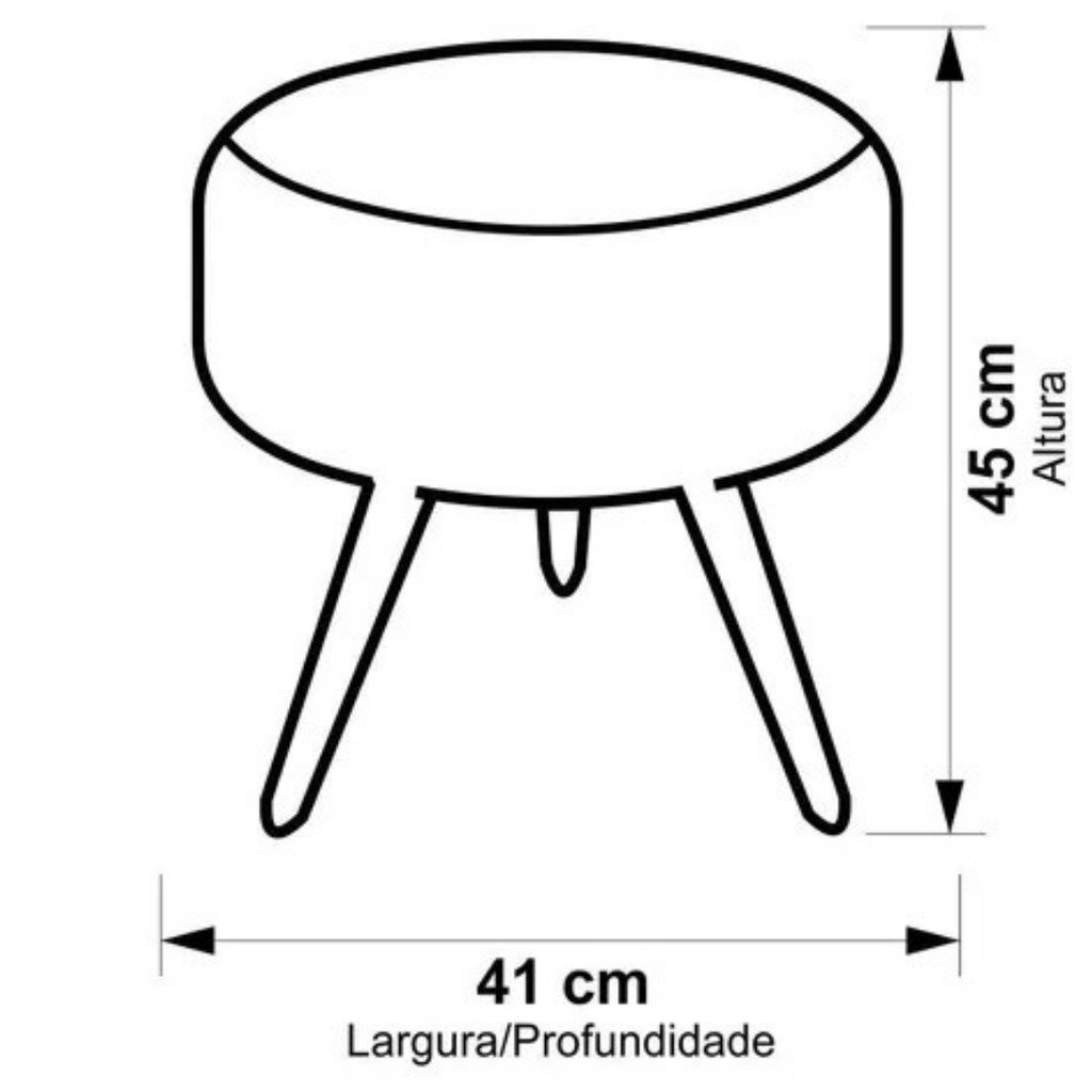 Puff Banqueta Redonto Lavinia Suede Preto Holy Shop - 3