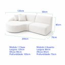 Ver imagem 5 de Sofá 3 Lugares Bariloche Modular Moderno Bouclé