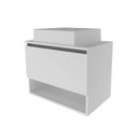 Ver imagem 7 de Balcão Gabinete Suspenso para Banheiro 60cm com 1 Porta e Nicho Bn3606 Branco sem Cuba