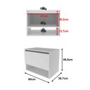 Ver imagem 6 de Balcão Gabinete Suspenso para Banheiro 60cm com 1 Porta e Nicho Bn3606 Branco sem Cuba