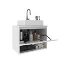 Ver imagem 4 de Balcão Gabinete Suspenso para Banheiro 60cm com 1 Porta e Nicho Bn3606 Branco sem Cuba