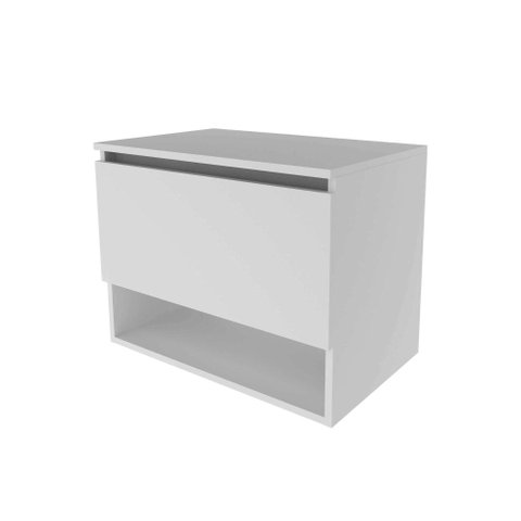 Balcão Gabinete Suspenso para Banheiro 60cm com 1 Porta e Nicho Bn3606 Branco sem Cuba