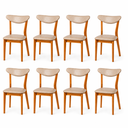 Ver imagem 2 de Kit 8 Cadeiras de Jantar Floripa Madeira Mel Courino Bege