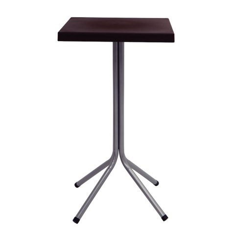 Mesa Quadrada Tramontina Sigma Alta 59x106 Cm Marrom Polipropileno e Base em Aço Carbono