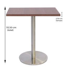 Mesa de Jantar Quadrada 60 cm Tampo Evora em MDP Base Beta Bistrô - 4