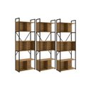 Ver imagem 3 de Estante P/sala Industrial Li014 Kit 3 Un Aço Madeirado 72x200cm Freijo/preto - Kappesberg