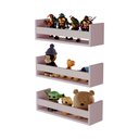 Ver imagem 2 de Kit 3 Prateleiras Porta Brinquedos Rosa 50 X 12cm Suporte Invisivel