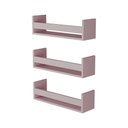 Ver imagem 3 de Kit 3 Prateleiras Porta Brinquedos Rosa 50 X 12cm Suporte Invisivel