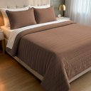 Ver imagem 2 de Kit Cobre Leito King Liso Stripes Toffee - Soft Dream - 2,60x2,80m