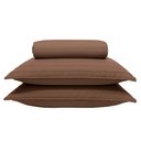 Ver imagem 1 de Kit Cobre Leito King Liso Stripes Toffee - Soft Dream - 2,60x2,80m