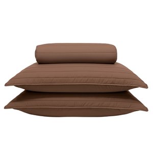 Kit Cobre Leito King Liso Stripes Toffee - Soft Dream - 2,60x2,80m