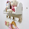 2 Prateleiras Infantil Formatos 45cm e 2 Cabideiros Coração:branco Nuvem - 4
