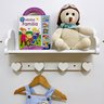 2 Prateleiras Infantil Formatos 45cm e 2 Cabideiros Coração:branco Nuvem - 2