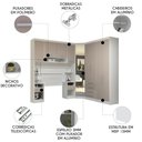 Ver imagem 2 de Guarda Roupa Solteiro Modulado Cp01 Taiga Branco/cinnamon L01 - Mpozenato