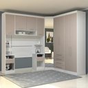 Ver imagem 1 de Guarda Roupa Solteiro Modulado Cp01 Taiga Branco/cinnamon L01 - Mpozenato