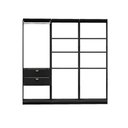 Ver imagem 3 de Guarda-Roupas Closet Modulado Alasca 180cm 3 Peças com 2 Gavetas e Cabideiros Preto Touch Carraro