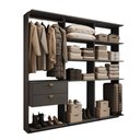 Ver imagem 2 de Guarda-Roupas Closet Modulado Alasca 180cm 3 Peças com 2 Gavetas e Cabideiros Preto Touch Carraro