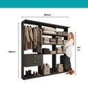 Ver imagem 7 de Guarda-Roupas Closet Modulado Alasca 180cm 3 Peças com 2 Gavetas e Cabideiros Preto Touch Carraro