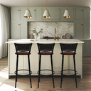 Ver imagem 6 de Kit 3 Banquetas para Bancada Banco Alto Junco Preto Balcão Cozinha Gourmet Bar Área de Lazer Piscina