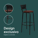 Ver imagem 4 de Kit 3 Banquetas para Bancada Banco Alto Junco Preto Balcão Cozinha Gourmet Bar Área de Lazer Piscina