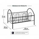 Ver imagem 4 de Escorredor de Pratos Compacto com Porta Copos em Metal Resistente para Cozinha Preto