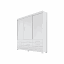 Ver imagem 2 de Guarda Roupa Solteiro 3 Portas 9 Gavetas - Capri-branco - Móveis Novo Horizonte