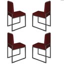 Ver imagem 1 de Conjunto Quatro Cadeiras Sala Jantar Barcelona Base Preta:bordo