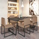 Ver imagem 2 de Cadeira Sala Jantar Barcelona – Base Preta:capuccino