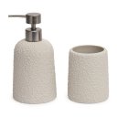 Ver imagem 1 de Kit Lavabo Bege Claro Texturizado em Polirresina – 2 Peças