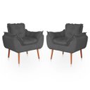 Ver imagem 1 de Kit 02 Poltronas Opala Sala Confortável Resistente Cinza