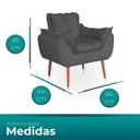 Ver imagem 5 de Kit 02 Poltronas Opala Sala Confortável Resistente Cinza