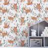 Papel de Parede Infantil Auto Adesivo Aquarela Folhas Raposa Vinil Decorado Quarto Sala Cozinha 15m - 2