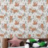 Papel de Parede Infantil Auto Adesivo Aquarela Folhas Raposa Vinil Decorado Quarto Sala Cozinha 15m - 5