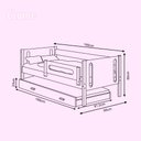 Ver imagem 3 de Cama Babá Infantil Mirela com Cama Auxiliar Branco Mel Grade Proteção Acompanha Lençol Infantil