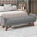 Ver imagem 5 de Puff Recamier Decorativo com Pés em Madeira 195 Cm Itália P05 Veludo Cinza