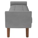 Ver imagem 3 de Puff Recamier Decorativo com Pés em Madeira 195 Cm Itália P05 Veludo Cinza