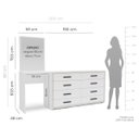 Ver imagem 3 de Cômoda Penteadeira Valência 8 Gavetas Espelho 209x160cm Branco 250801