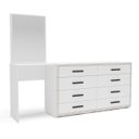 Ver imagem 2 de Cômoda Penteadeira Valência 8 Gavetas Espelho 209x160cm Branco 250801